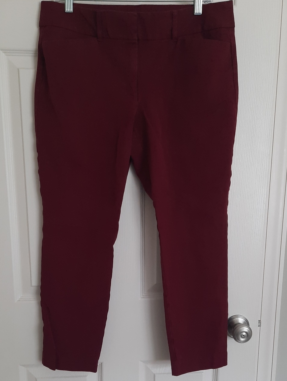 LOFT Skinny Ankle Pants in Wine Red